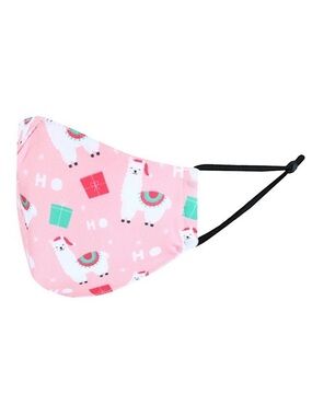 Care Cover Kid’s Protective Christmas Print Mask in Holiday Llamas